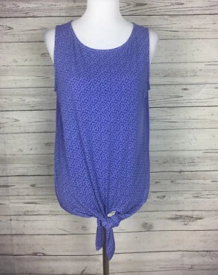 Blusa Top Banana Republic Mujer Púrpura Sin Mangas Corbata Frontal Elastizada Talla M Foto 1 de 4