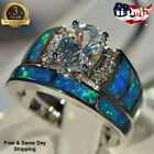 2pcs/set 925 Silver Rings for Women White Sapphire Jewelry Wedding Ring Sz 6-10
