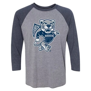 Augusta University Mascot Spirit Mark 3/4 Sleeve Raglan - Prem Htr / Vtg Navy - Picture 1 of 5