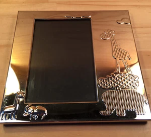 SAFARI ANIMALS "Silver" Pretty Chrome-Plated Metal Photo Frame Novelty Ornament - Picture 1 of 24