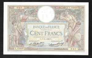 France, 100 Francs, 100 F 1908-1939 ''Luc Olivier Merson'' 1926  XF+AU RARE !!! - Picture 1 of 2