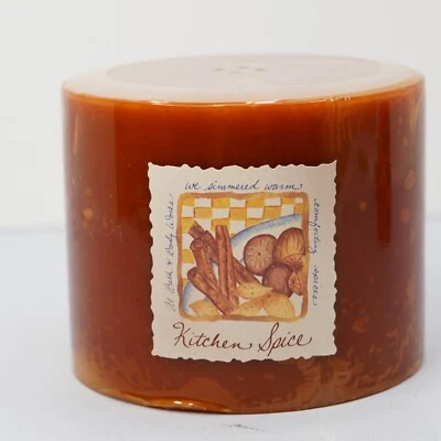 Bath & Body Works Kitchen Spice Pillar Candle 5” x 4” Vntg OLD STOCK Three Wick - Image 1 of 4