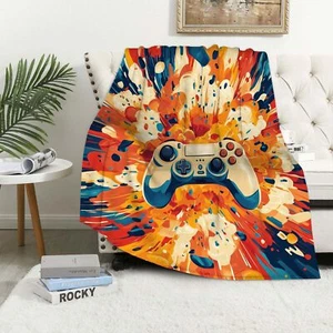 Gaming Throw Blanket Colorful Fun Video Game Controller Blanket Gift for Game... - Picture 1 of 7