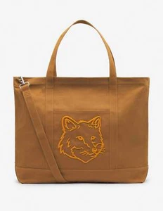 Maison Kitsune Bold Fox Head XL Tote Bag Gold Brown LW05105WW0083 P236 - Bild 1 von 3