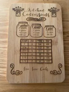 Kitchen Conversion Bamboo Wood Cutting Board - Picture 1 of 2