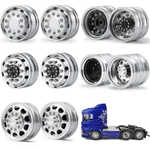 1/2Pcs CNC Metal Front/ Rear Wheel Rim Hub for 1:14 RC Car Tamiya Tractor Truck - Picture 1 of 61