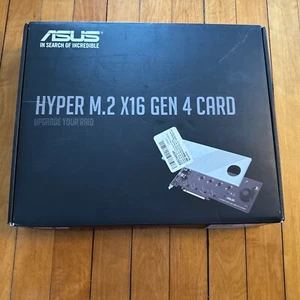 ASUS Hyper M.2 x16 Gen 4 Interface Cards/Adapter Internal - Open Box, New - Picture 1 of 5