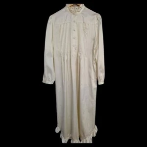 Nicole Vintage Grandma, Prairie, Cottage Core, Ivory Satin Nightgown NWT Vintage - Picture 1 of 5