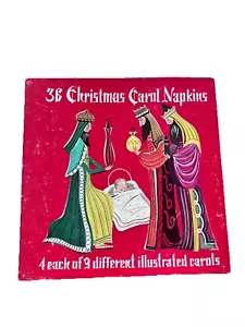 Vintage Weihnachtslied Servietten illustriert Lied Text Papier verschiedene Designs - Bild 1 von 14
