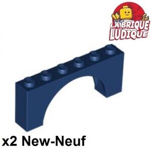 Lego 2x Brique Brick Arche Arch 1x6x2 bleu foncé/dark blue 15254 NEUF