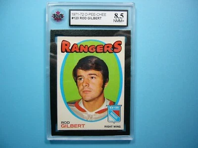 1971/72 O-PEE-CHEE NHL HOCKEY CARD #123 ROD GILBERT KSA 8.5 NM/MINT+ SHARP!! OPC - Image 1 of 2