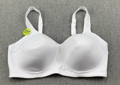 Vanity Fair Full Figure Sport Bra Wireless Women Sz 38DD White Model 71500 - Image 1 of 4