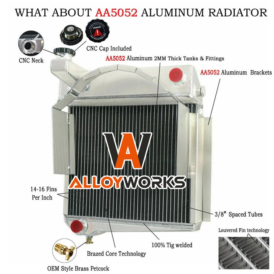 4-ROW Aluminum Radiator FITS  58-1967 59 AUSTIN HEALEY SPRITE/MG MIDGET 948-1098 Foto 1 de 4