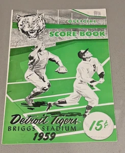 1959 Official Detroit Tigers vs NY Yankees Baseball Score Book; Briggs Stadium - Picture 1 of 5