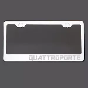 Espejo Cromado Placa Marco QUATTROPORTE Grabado Láser Metal Tornillo Tapa - Imagen 1 de 8
