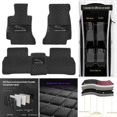 For Jaguar Car Floor Mats Waterproof Carpet Custom Liners All Weather Pu Leather - Image 1 of 4