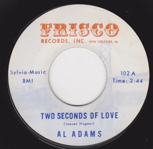 AL ADAMS- "TWO SECONDS OF LOVE" b/w "TO KNOW" on FRISCO (M-) - Picture 1 of 2