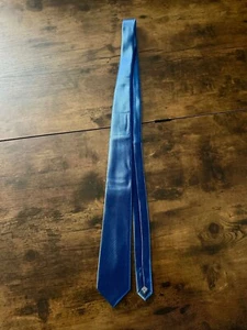 Cravatta collo Isaac Mizrahi uomo tinta unita 100 poliestere blu tessuto testurizzato blu navy - Foto 1 di 3