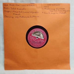 Love in Simla 78 Rpm 10" Record Rare 1960 Hindi Film Rafi Mukesh Bollywood India - Imagen 1 de 6