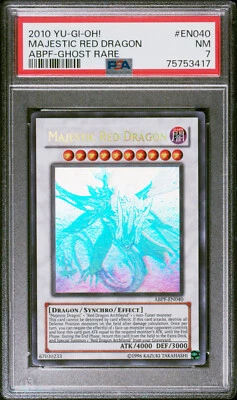 2010 YUGIOH ABPF-EN040 MAJESTIC RED DRAGON GHOST RARE PSA 7 NM #75753417 - Image 1 of 2