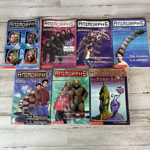 7  Book Lot Animorphs K. A. Applegate 1, 3, 5, 7, 20, Megamorph 1 Iron On Insert - Picture 1 of 9