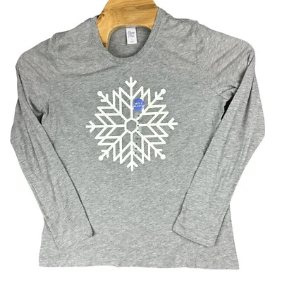 Sleep Chic Pajama Women M Gray Snowflake Long-Sleeve - Image 1 of 4