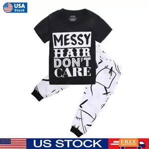 Toddler Kids Baby Girls Short Sleeve Shirt Tops Pants Trousers Outfits Clothes - Picture 1 of 8