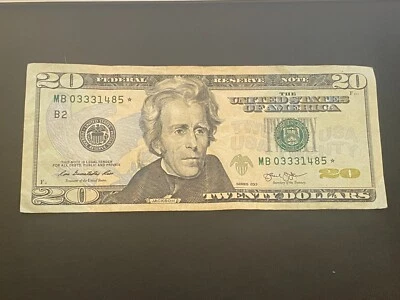 $20 Star Note 2013 MB03331485 low print run 320K circulated - Image 1 of 2