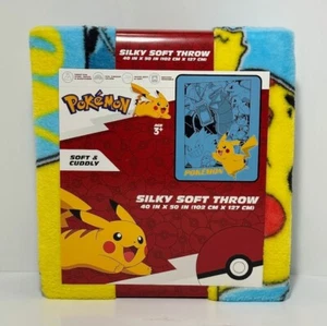 Pokemon Throw Blanket 40" x 50" Silky SUPER SOFT NEW - Picture 1 of 7