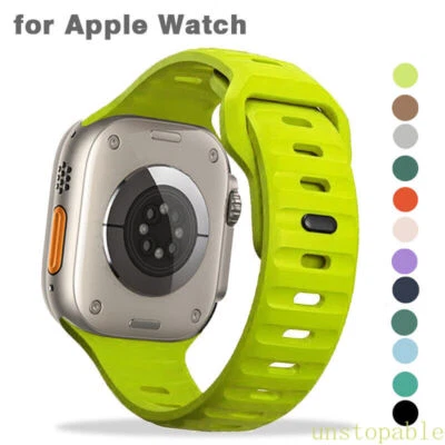 Silicone Sport Strap For Apple Watch Band Ultra 3 49mm Series 11 10 9 8 SE 7 6 5 - Image 1 of 4