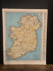 Vintage 1947 Maps Ireland, Denmark and Iceland Rand McNally World 14x11 - Picture 1 of 2