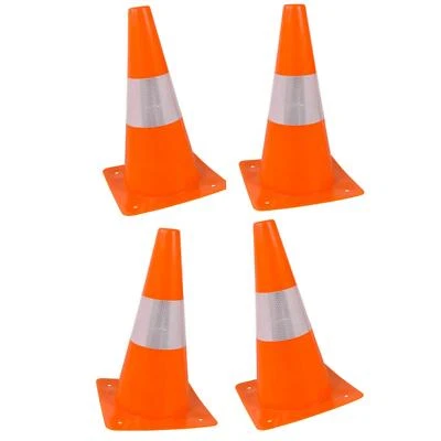Orange Safety Cones - Hazard Cones (4Pc) 12" Hardware Plastic Safety Cone with R - Image 1 of 3