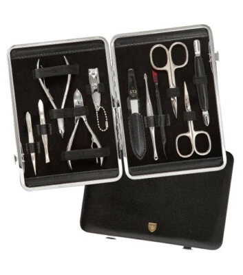 Drei Schwerter Maniküre Etui schwarz 11 teilig