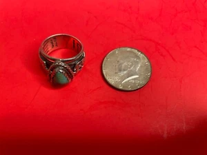 Rogelio Sterling and turquoise ring Kokopelli design 14.7 gr, size 11 - Picture 1 of 5