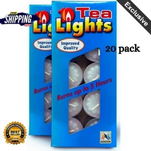 20er Pack weiße unparfümierte Teelichtkerzen - langlebig & klein für jeden Anlass - Bild 1 von 6