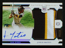 🌟 JORGE MATEO - 2021 National Treasures GOLD Jumbo Jersey LOGO AUTO RPA RC /10