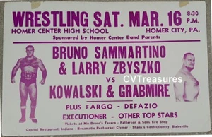 Original Vintage Wrestling Poster Bruno Sammartino Killer Kowalski 1968 WWF WWWF - Picture 1 of 1