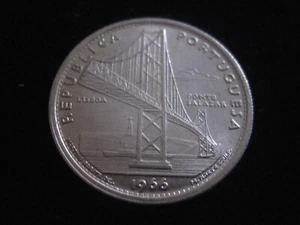 MDS PORTUGAL 20 ESCUDOS 1966 ""INAUGURACIÓN PUENTE SALAZAR", PLATA #C - Imagen 1 de 2