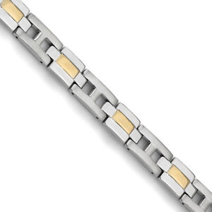 Chisel Titanium Yellow IP-Plated 9in Bracelet 9"