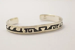 Taxco Mexikanischer Hopi-Stil 925 Sterling Silber Armreif Armband. 26g, 6,1" - Bild 1 von 12