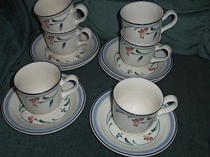 Noritake Keltcraft Shannon Spring pattern Cups Saucers Lot of 6 Sets - Picture 1 of 2