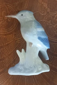Eisvogel, sitzend, Porzellan, sehr hübsch, Retro, selten, handbemalt - Bild 1 von 3