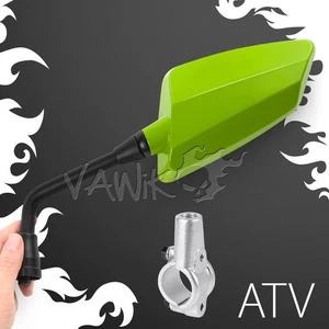 VAWiK HAWK Verde Espejos Convexos + Clip de Montaje Manillar Plateado 7/8" Moto ε - Imagen 1 de 8