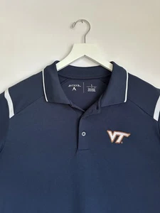 Camisa Polo Antigua Virginia Tech Hokies Talla L Azul Bordada - Imagen 1 de 8