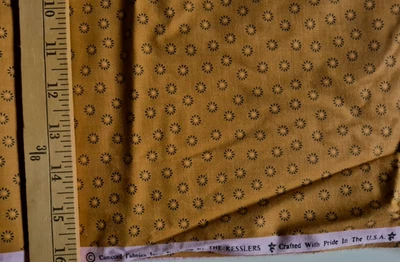 FLORAL PRINT ON BROWN  KESSLER CONCORD FABRICS 100% COTTON FABRIC  BY THE YARD - Image 1 of 2