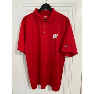 Wisconsin Badgers Red Pro Player Polo Shirt Size Large - Picture 1 of 4
