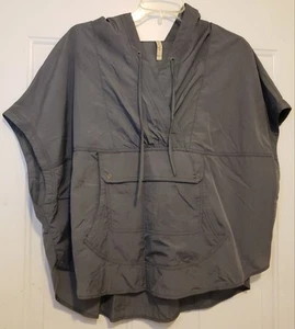 Ladies XCVI Sleeveless Rain Hoodie w/ pockets, Gray, One Size  PLUS - Picture 1 of 2