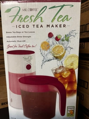 Mr Coffee Iced Tea TM70W Máquina de té helado fresco de 3 cuartos de galón con jarra roja Nueva en caja Foto 1 de 2