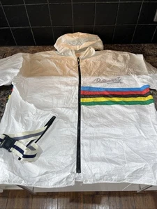 Vintage NOS Clement Windbreaker Packable Cycling Jacket World Champion Ribbon XL - Bild 1 von 16
