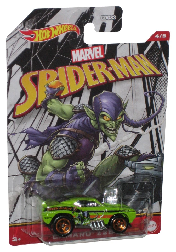 Coche de juguete Hot Wheels Marvel Spider-Man Duende Verde (2021) Camaro Z28 verde 4/5 - Foto 1 de 1